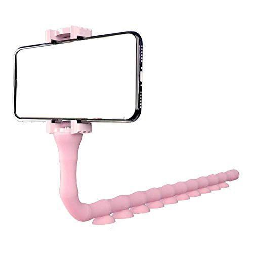 Гибкий держатель для телефона с присосками универсальный Cute Worm Lazy Holder. Цвет: розовый 104391 фото