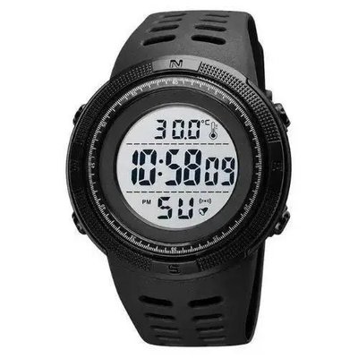 Годинник наручний чоловічий SKMEI 1681BKWT BLACK-WHITE, годинник спортивний. Колір: чорний з білим циферблатом 341152 фото