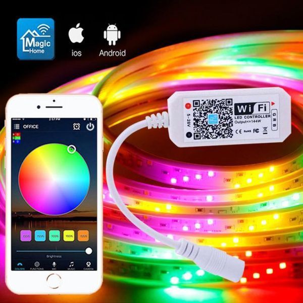 Світлодіодна стрічка 5050 RGB LED USB 5 м IP65 з пультом, 5м, Стрічка світлодіодна 5050 805406 фото