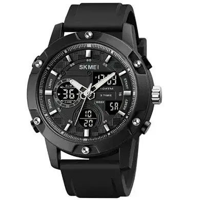 Годинник наручний чоловічий SKMEI 1757BKBK BLACK-BLACK, годинник наручний електронний. Колір: чорний 341154 фото