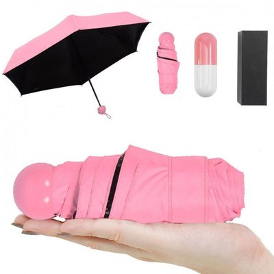 Компактна парасолька в капсулі-футлярі Рожевий, маленька парасолька в капсулі. Колір: рожевий 32914 фото