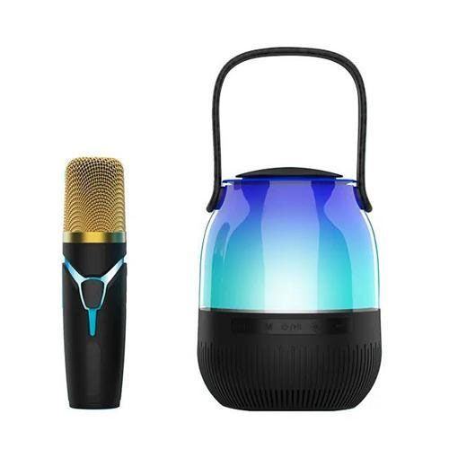 Портативная колонка XM-A68 с RGB подсветкой и микрофоном, Bluetooth микрофон для караоке 462237 фото