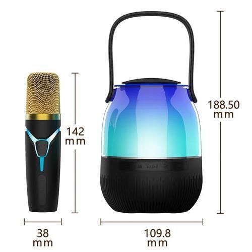 Портативная колонка XM-A68 с RGB подсветкой и микрофоном, Bluetooth микрофон для караоке 462237 фото