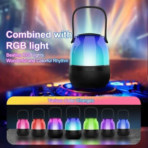 Портативная колонка XM-A68 с RGB подсветкой и микрофоном, Bluetooth микрофон для караоке 462237 фото