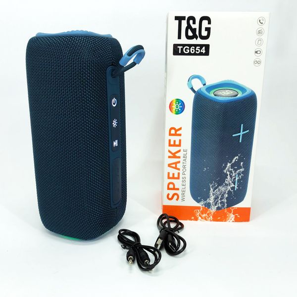 Портативна колонка Bluetooth TG654 8W з підсвічуванням, Акумуляторна колонка для музики. Колір: синій 463634 фото