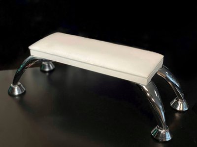 Елегантна Манікюрна підставка для рук на хромованих ніжках, Манікюрний підлокітник настільний, (білий колір) W070320232 фото