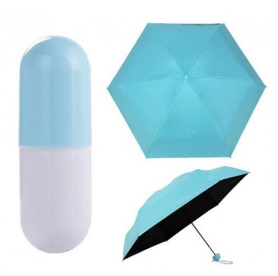 Компактна парасолька в капсулі-футлярі синій, маленька парасолька в капсулі. Колір: блакитний 32915 фото