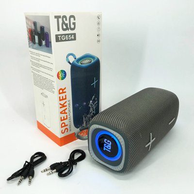 Портативная Bluetooth колонка TG654 8W с подсветкой, Беспроводная колонка портативная мощная. Цвет: серый 463635 фото