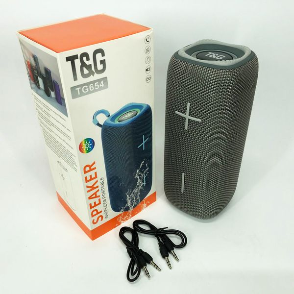 Портативна колонка Bluetooth TG654 8W з підсвічуванням, Бездротова колонка портативна потужна. Колір: сірий 463635 фото