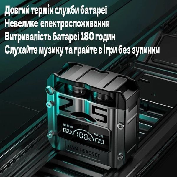 Бездротові навушники M25, Bluetooth 5.3, механічні армовані подвійного режиму ігрові 388481 фото