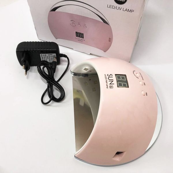 Ультрафіолетова лампа для Манікюру UV LAMP Sun 6, Світлодіодна сушарка для гель лаку. Колір: рожевий 544571 фото