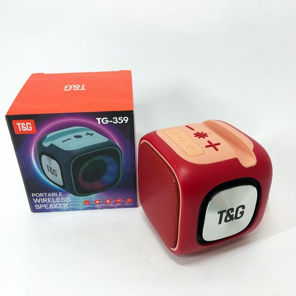 Портативна Bluetooth колонка TG359 7W з RGB підсвічуванням, Гучна блютуз колонка. Колір: червоний 466269 фото