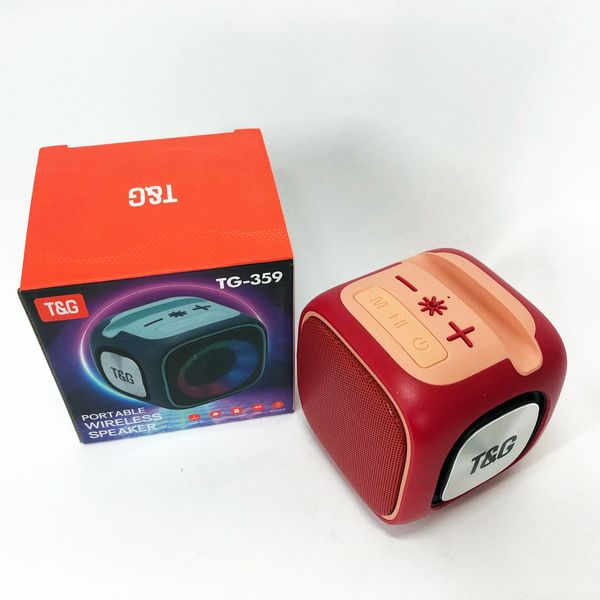 Портативна Bluetooth колонка TG359 7W з RGB підсвічуванням, Гучна блютуз колонка. Колір: червоний 466269 фото