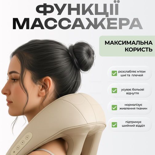 Электрический массажер для шеи плеч спины поясницы с инфракрасным подогревом, 6 узлов, электромассажер. 875656 фото