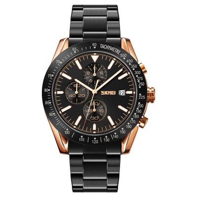Годинник наручний чоловічий SKMEI 9253RGBK, чоловічий круглий наручний годинник, чоловічий годинник стильний годинник на руку 425119 фото