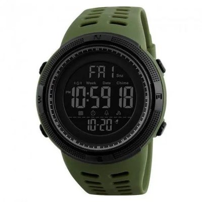 Годинник наручний чоловічий SKMEI 1251AG ARMY GREEN, годинник наручний електронний тактичний. Колір: зелений 338045 фото