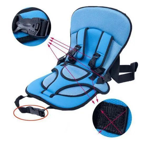 Детское бескаркасное автокресло Multi Function Car Cushion до 12 лет. Цвет: синий 129057 фото