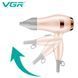 Фен для волос дорожный VGR V-432 PINK, с концентратором 1000 Вт, ионизация и 2 режима. Цвет: розовый 692375 фото 2