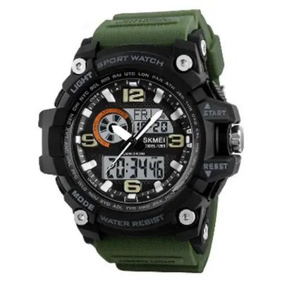 Годинник наручний чоловічий SKMEI 1283AG ARMY GREEN, армійський годинник протиударний. Колір: зелений 339838 фото
