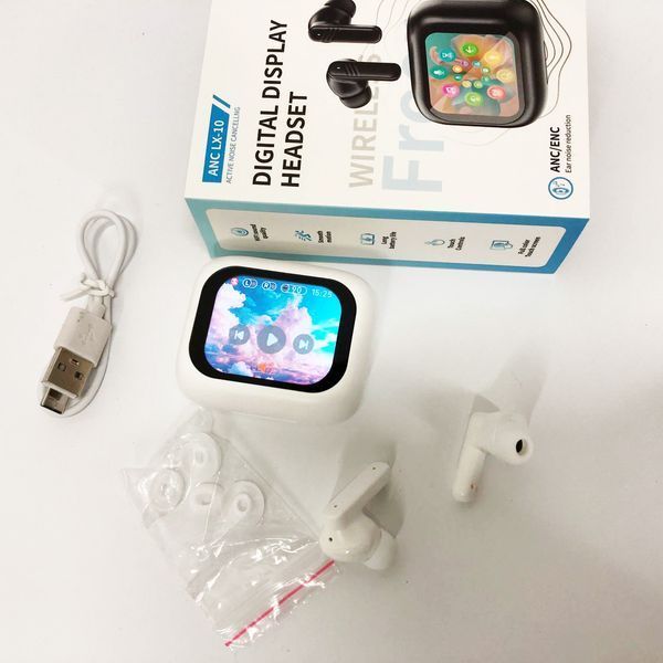 Навушники бездротові LX-10 TWS Earbuds з LED дисплеєм, Bluetooth гарнітури, Вакуумні навушники. Колір: білий 596149 фото