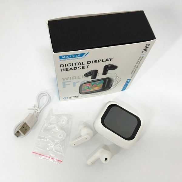 Навушники бездротові LX-10 TWS Earbuds з LED дисплеєм, Bluetooth гарнітури, Вакуумні навушники. Колір: білий 596149 фото