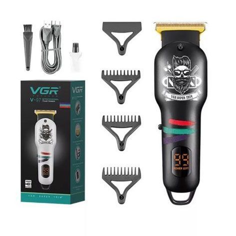 Машинка для стрижки волосся та бороди професійна VGR V-699 B з насадками та LED дисплеєм 481408 фото