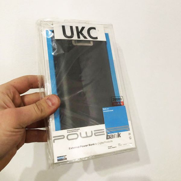 Мобільна зарядка Power Bank 30000/9600mAh UKC. Колір: чорний 62097 фото