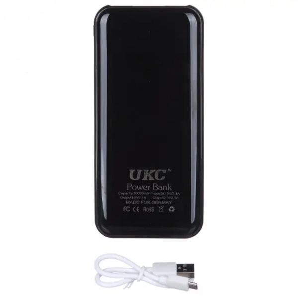 Мобільна зарядка Power Bank 30000/9600mAh UKC. Колір: чорний 62097 фото