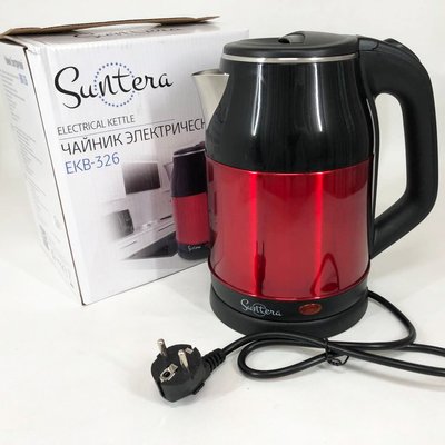 Електрочайник Suntera EKB-326R / Хороший чайник електричний / Чайник дисковий. Колір: червоний 255345 фото