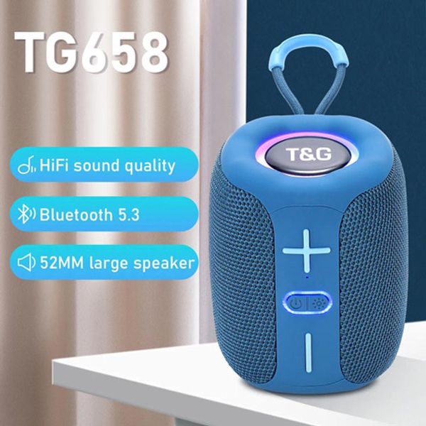 Портативная Bluetooth колонка TG658 8W с RGB подсветкой. Цвет: синий 462608 фото