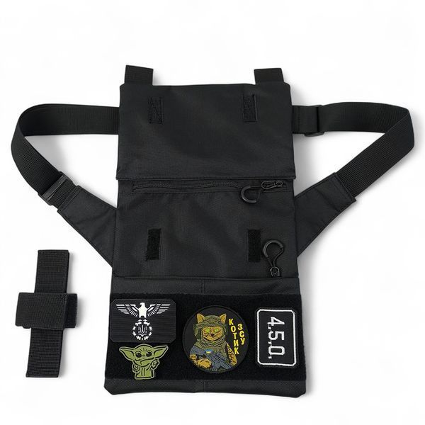 Сумка мессенджер. Сумка из ткани, 3 кармана, патч-панель, Cordura 677726 фото