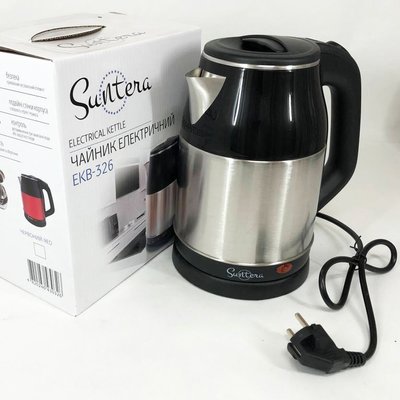 Електрочайник Suntera EKB-326S, добрий електричний чайник, електронний чайник. Колір: срібний 255346 фото