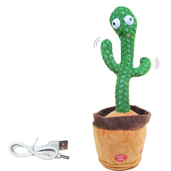 Танцующий кактус поющий 120 песен с подсветкой Dancing Cactus TikTok игрушка Повторюшка кактус 108125 фото