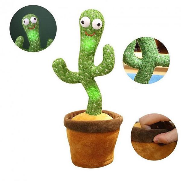 Танцующий кактус поющий 120 песен с подсветкой Dancing Cactus TikTok игрушка Повторюшка кактус 108125 фото