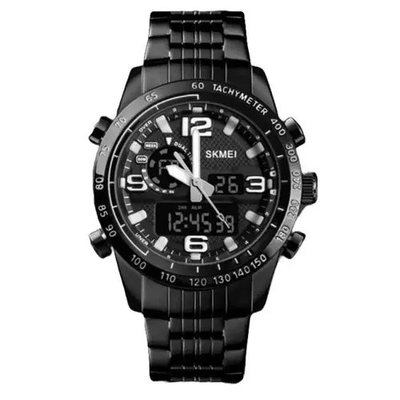 Годинник наручний чоловічий SKMEI 1453BK BLACK, армійський годинник протиударний. Колір: чорний 340310 фото