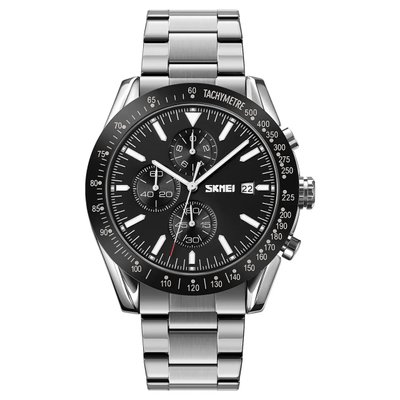 Годинник наручний чоловічий SKMEI 9253SIBK, годинник чоловічий класика, годинник підлітковий, крутий чоловічий годинник 425118 фото