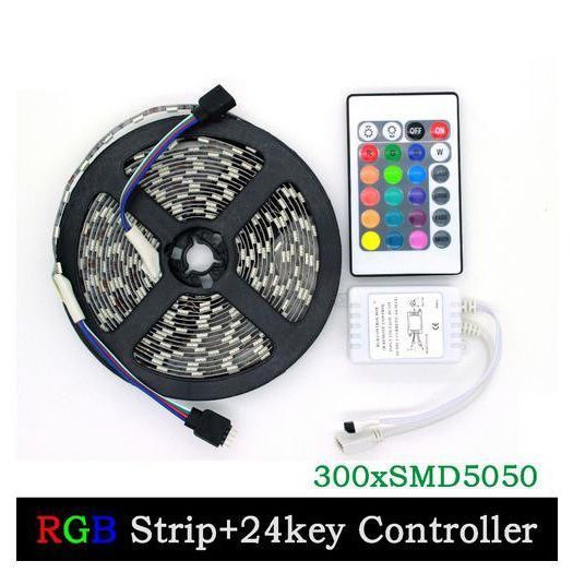 Светодиодная лента SMD 5050 RGB LED 2 м IP65 с пультом и блоком питания USB, 2м, Лента светодиодная 5050 311362 фото