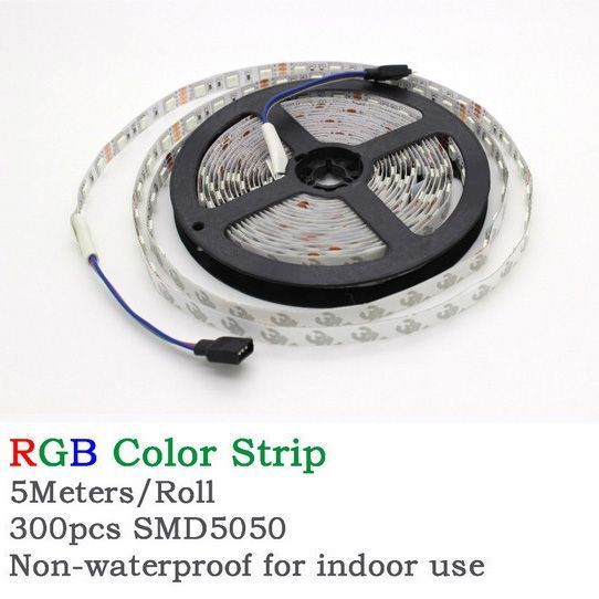Светодиодная лента SMD 5050 RGB LED 2 м IP65 с пультом и блоком питания USB, 2м, Лента светодиодная 5050 311362 фото