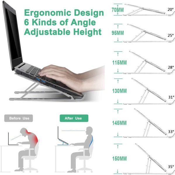 Подставка для ноутбука Multi-Position foldable bracket JC-25 8х22см. Цвет: черный 190030 фото