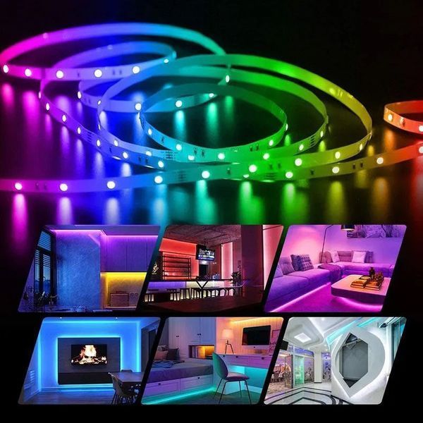 Светодиодная лента SMD 5050 RGB LED 2 м IP65 с пультом и блоком питания USB, 2м, Лента светодиодная 5050 311362 фото