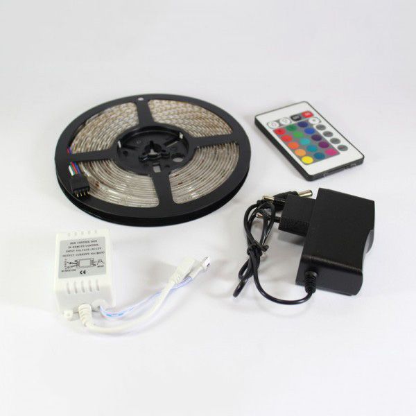 Светодиодная лента SMD 5050 RGB LED 2 м IP65 с пультом и блоком питания USB, 2м, Лента светодиодная 5050 311362 фото