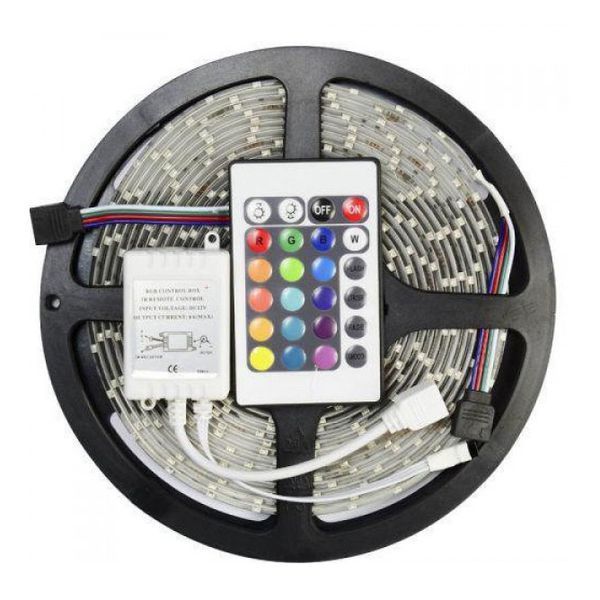 Светодиодная лента SMD 5050 RGB LED 2 м IP65 с пультом и блоком питания USB, 2м, Лента светодиодная 5050 311362 фото
