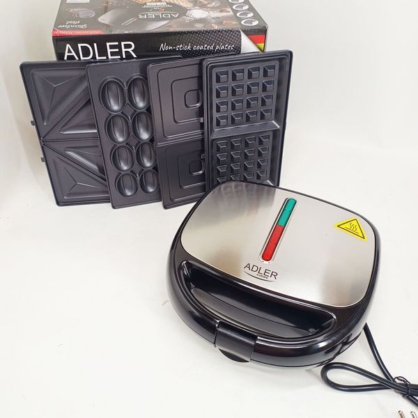 Сендвичница вафельница гриль орешница 5в1 Adler AD 3040 1200Вт 778621 фото