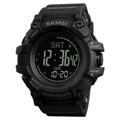 Годинник наручний чоловічий SKMEI 1356BK BLACK, фірмовий спортивний годинник. Колір: чорний 339875 фото