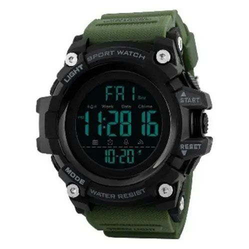 Часы наручные мужские SKMEI 1384AG ARMY GREEN, часы тактические противоударные. Цвет: зеленый 340199 фото