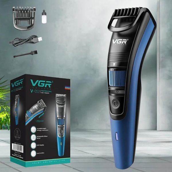 Универсальная аккумуляторная машинка VGR V-053B для стрижки волос, бороды, усов и тела, зарядка от USB 681513 фото