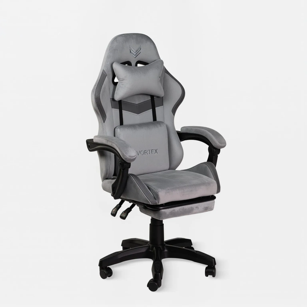 Комп'ютерне крісло для геймерів велюрове Virgo X27 Vortex Light Grey W001038 фото