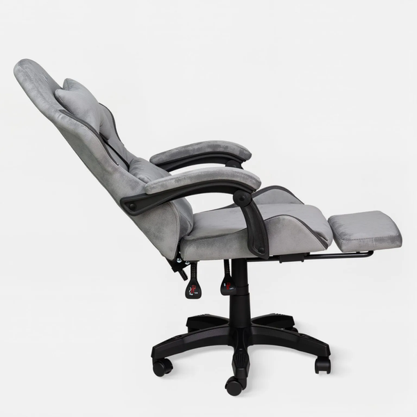Комп'ютерне крісло для геймерів велюрове Virgo X27 Vortex Light Grey W001038 фото