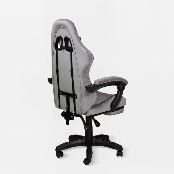 Комп'ютерне крісло для геймерів велюрове Virgo X27 Vortex Light Grey W001038 фото