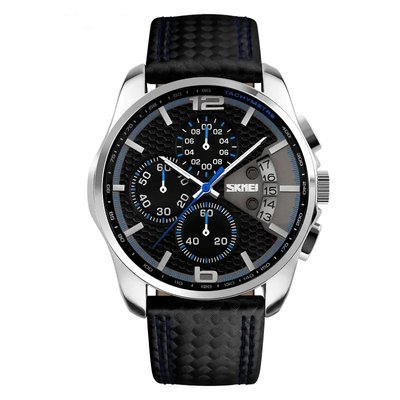 Годинник наручний чоловічий SKMEI 9106BU, стильний класичний чоловічий годинник, годинник наручний чоловічий стрілочний 425128 фото